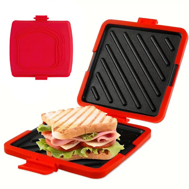 Microwave Toastie Sandwich Maker Food Grade Silicone with Butter Knife Dishwasher Safe Fast Cooking Kitchen Tools for Home