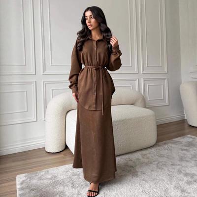 2025 Cross-border European and American Autumn New Button-loose Cardigan Shirt Top Slim-fit Hip Skirt Women's Clothing