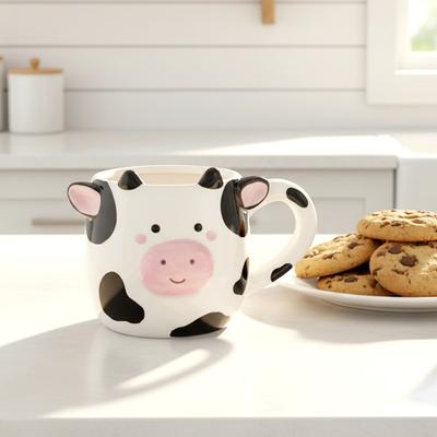 Taza de Cerámica Creativa de Exportación Vaca Taza con Orejas de Cuatro Patas Taza de Bebida Linda para Regalo Infantil