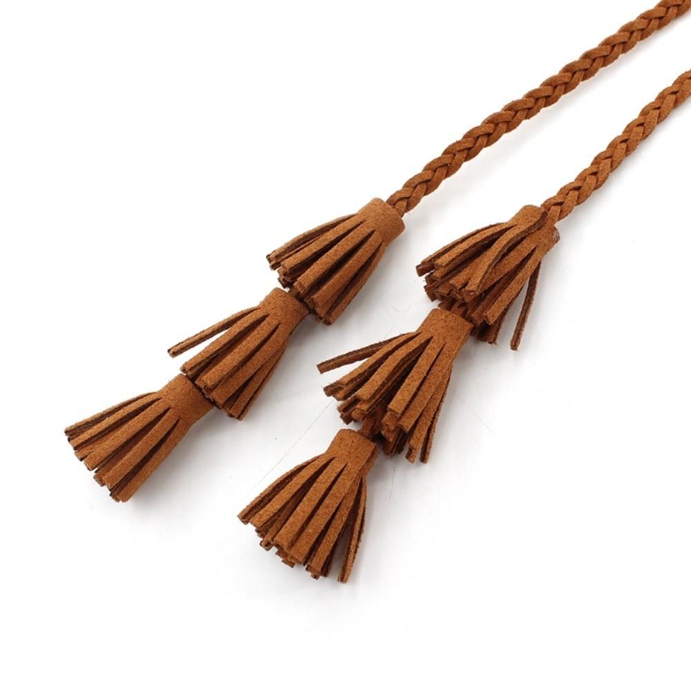 Braided Design Braided Tassel Belt Tassel Detail Dress Waistband Fashion Knit Belt Waist Accessory