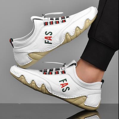 Men Genuine Leather Casual Shoes Male Sports Sneakers Men Office Business Work Shoes Father Jogging Shoes Zapatillas Hombres