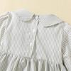 Spring and Autumn New Girls' Dress Embroidered Pumpkin Halloween Long Sleeve Striped Princess Dress
