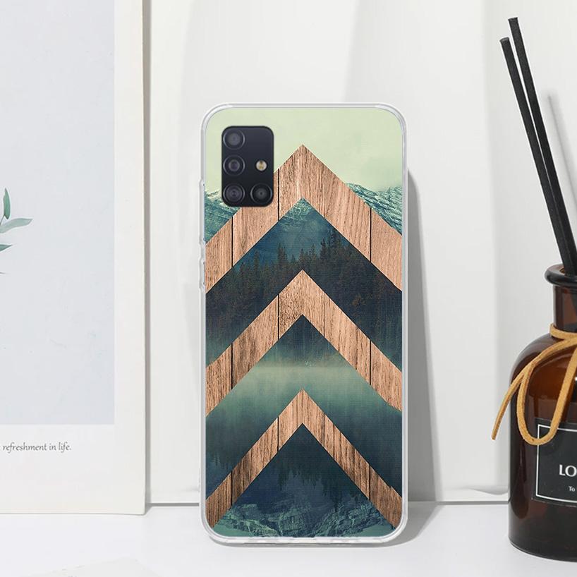 Forest Geometry Wood Nature Phone Case For Samsung Galaxy A52 A42 A32 A22 A12 A02S A72 A51 A50S A41 A31 A21S A71 A40 A30S A20S A