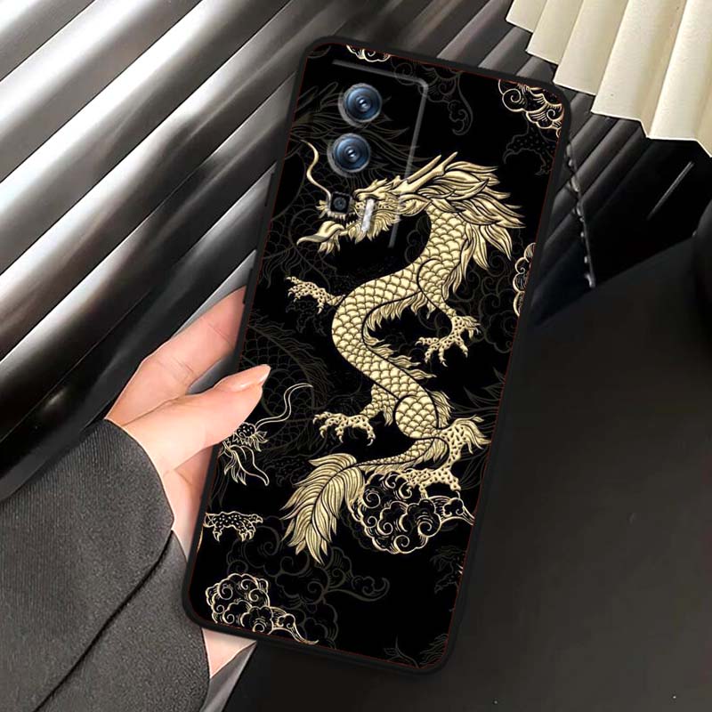 Anime Dragon Design Phone Case For Xiaomi Redmi 12 13C 12C 13 10C 9T A2 9A 9C 7A Note 10S 8T 10 9 8 Pro 4G 5G Black