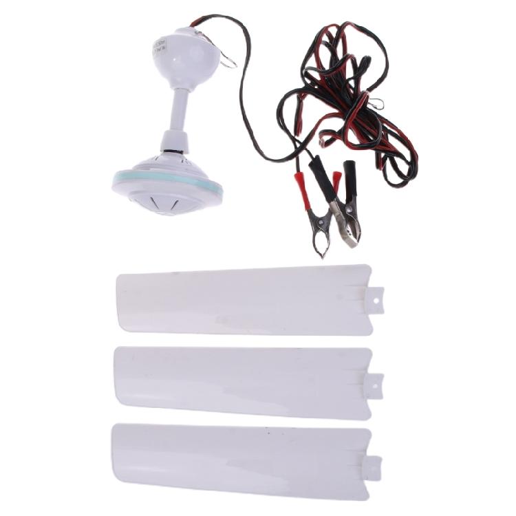 

DC12V Plastic 3 Leaves Ceiling Fan Camping Tent Silent Hanging Cooling Fan