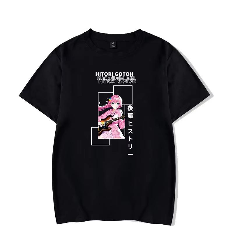 Bocchi The Rock Gotou Hitori Classic Manga Graphic T‑Shirt Japanese Anime Harajuku Hip‑Hop Cotton Loose Oversized Casual Streetwear Tops For Men Women
