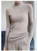 Women's Knitwear Sweater: Half-High Neck, Slim Fit Long Sleeve Top for Autumn/Winter