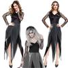 Elegant Ladies Womens Horror Zombie Costume Featuring Lace Hollow Long Sleeves