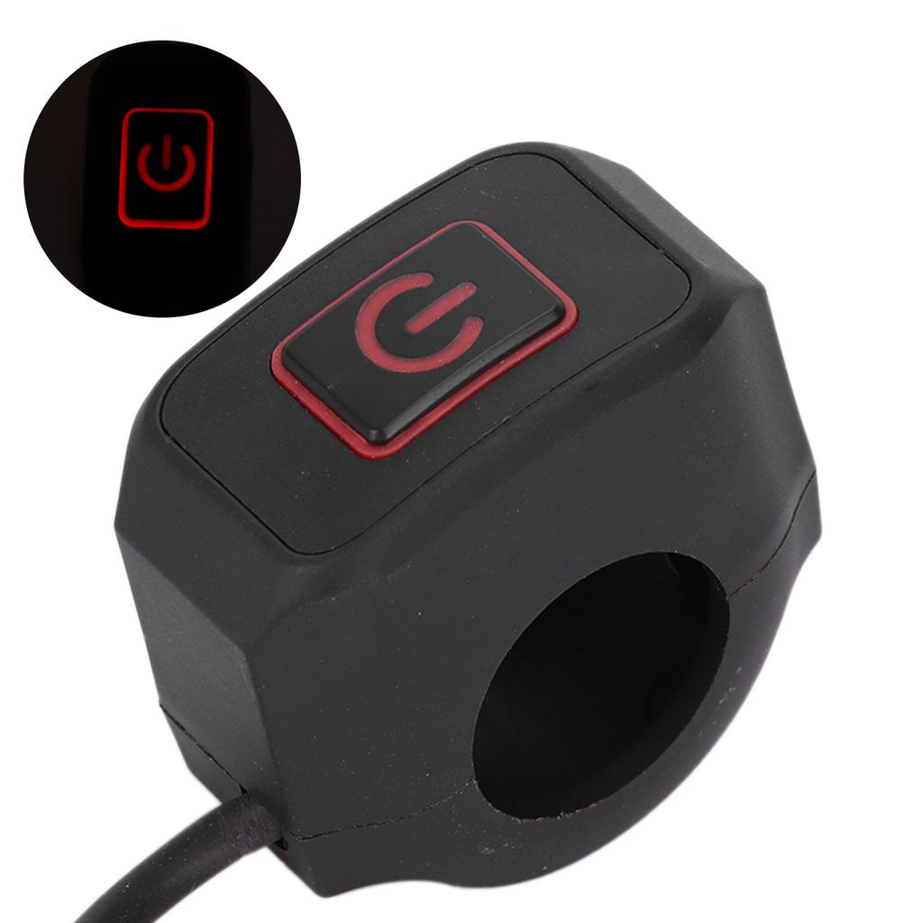 22mm Motorcycle Handlebar Switch Control Button Waterproof Universal for HeadlightRed