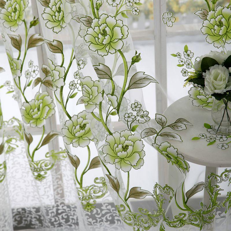 1PC Tulle Curtain For Bedroom Kitchen Kids Room Decoration Louver Window Treatments Romantic Butterfly Pattern Sheer Drape