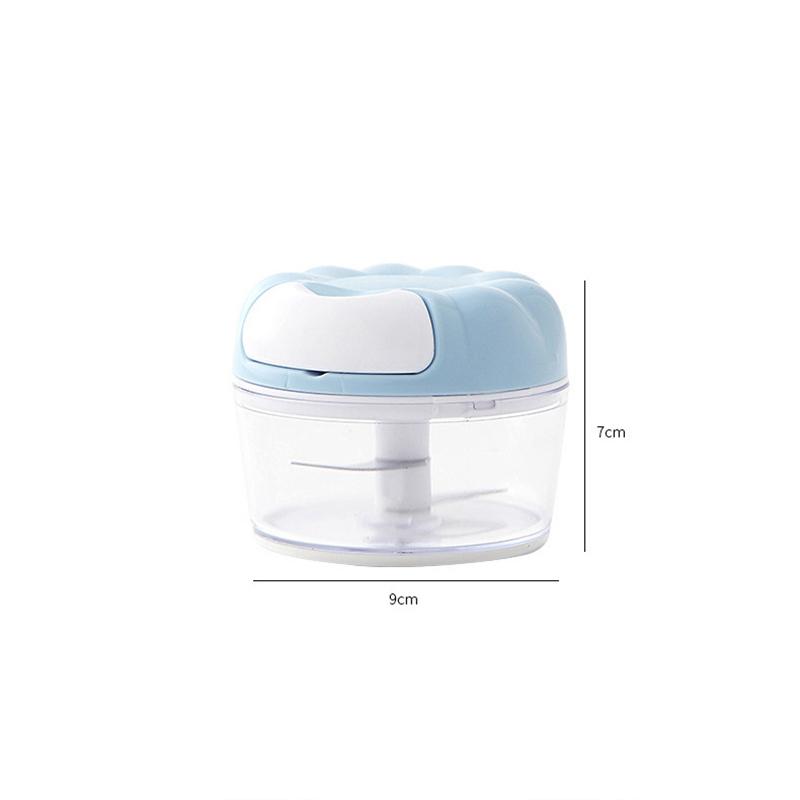 Pull String Manual Food Chopper, Garlic Onion Vegetable Mincer Grinder with Stainless Steel Blades, Hand-Powered Kitchen Seasoning Tool