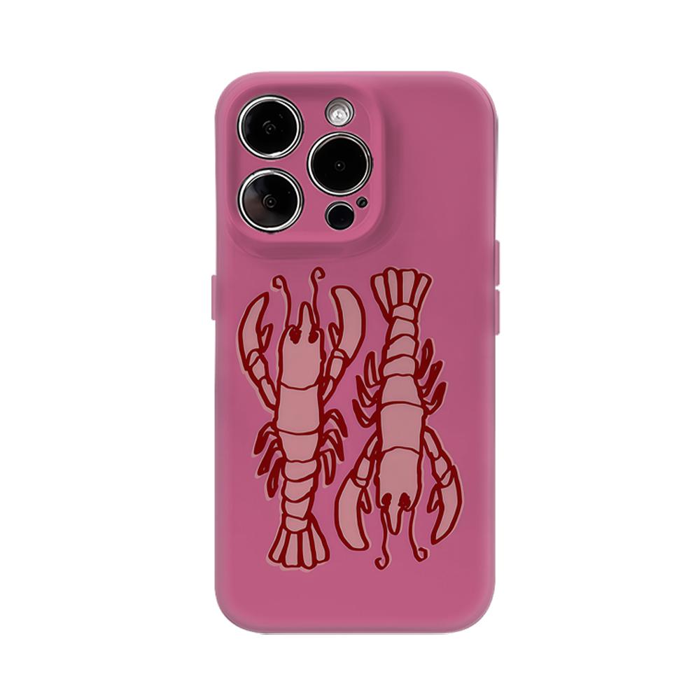 

Pink Lobster Duo Phone Case for IPhone 17AIR 16E 16 15 14 13 12 11 17 Pro Max Plus Double-layer Back Cover IPHONE17PRO