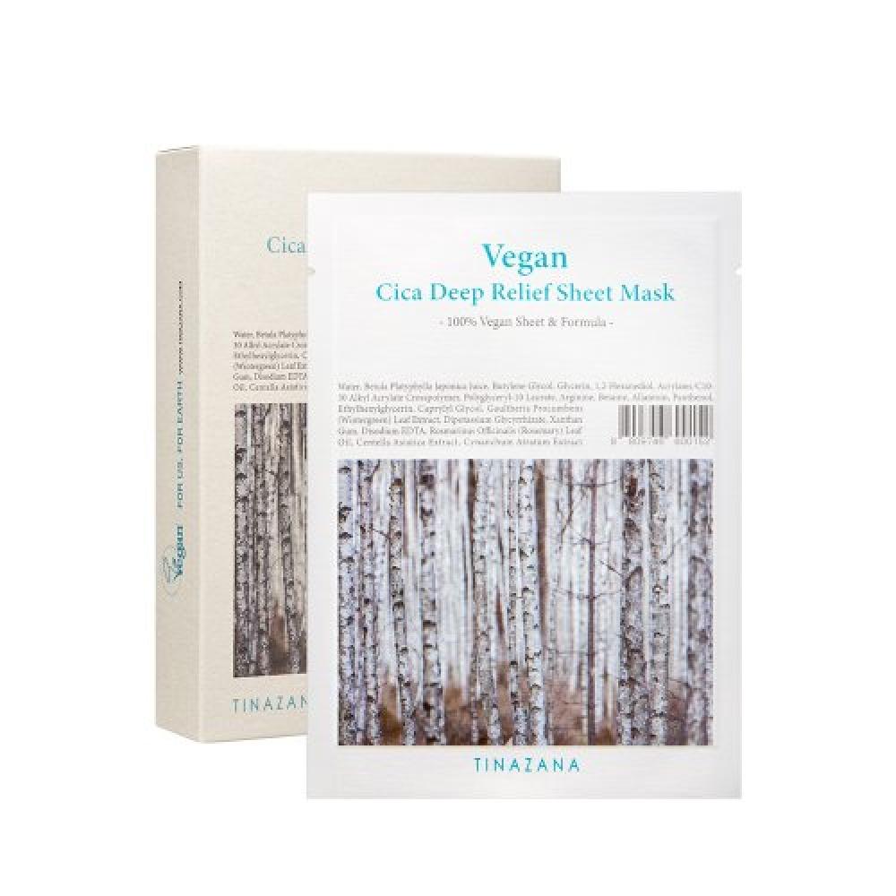 Tinazana Vegan Cica Deep Relief Sheet Mask  5pcs NONE