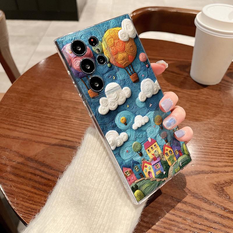 Hülle mit Landschaftsmuster für Samsung Galaxy S26 S25 S24 Ultra S23 S25 FE A57 A17 A37 A16 A56 A55 A15 A35 A36 Weiche TPU-Handyhülle
