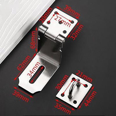 90° Right Angle Padlock Hasp Burglar-proof Stainless Steel Gate Bolt Shed Latch with Mounting Screws Door Clasp Lock