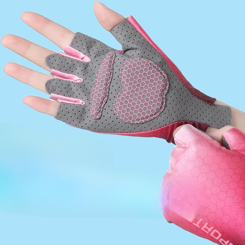 Children's Half finger Gloves Thin Sunscreen Ice Silk Breathable Wear Resistant Non Slip Elastic Outdoor Sports Riding Mesh Gloves