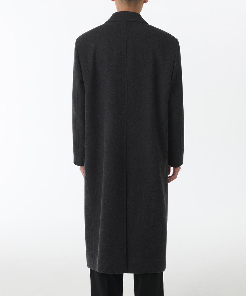 Musinsa Standard Wool Blend Daddy Shoulder Long Polo Coat [Charcoal Grey]