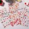 1/5pcs New Christmas Stickers 5D Cute Cartoon Santa Claus Snowflake Festival Tent Small Stickers Nail DIY Decoration Accessories