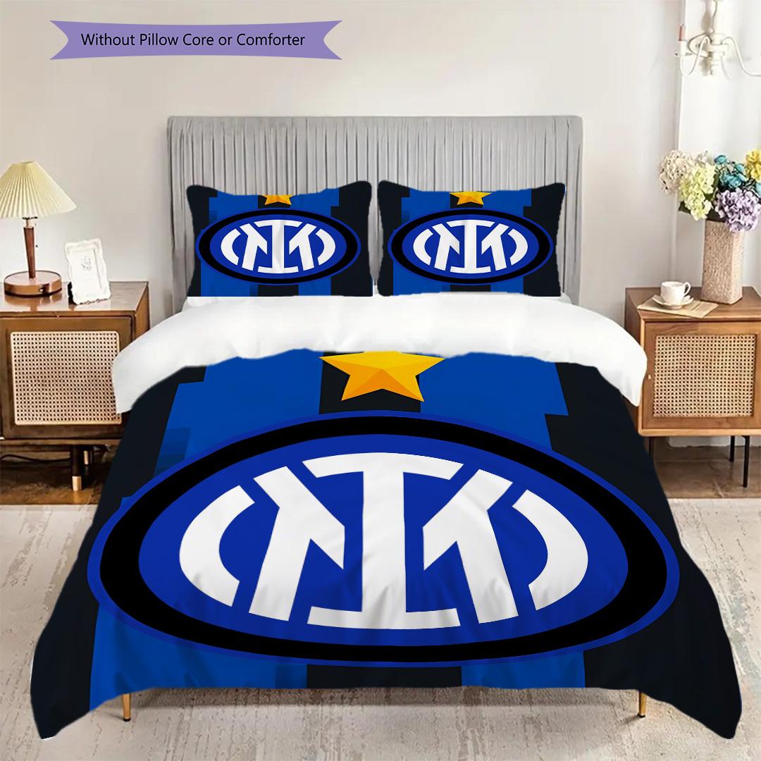 

Inter Milan Pattern Bedding Quilt Set Quilt Cover Pillowcase Home Decoration Birthday Gift (1 * duvet cover + 2 * pillowcase, without core) 200x220cm