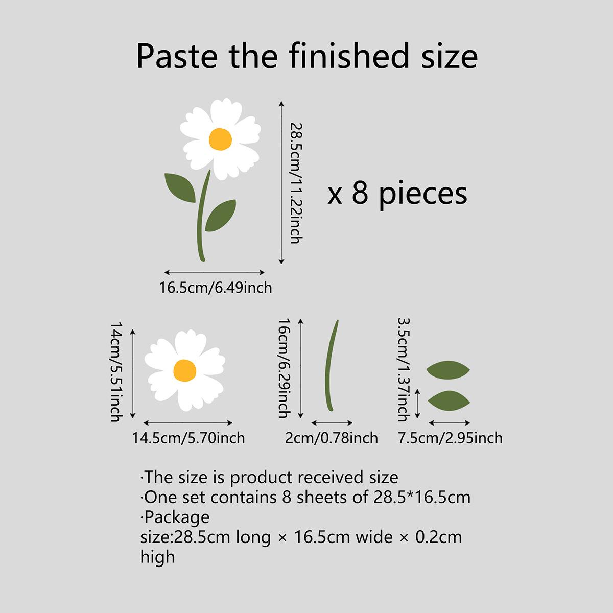 

Белая маленькая ромашка скрытый клей настенная наклейка гостиная детская комната фон декоративная настенная наклейка не содержит ПВХ