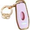 for Ford Key Fob Cover with Keychain Fit for Ford Explorer 2016 2017 Smart Key Shell (Pink)