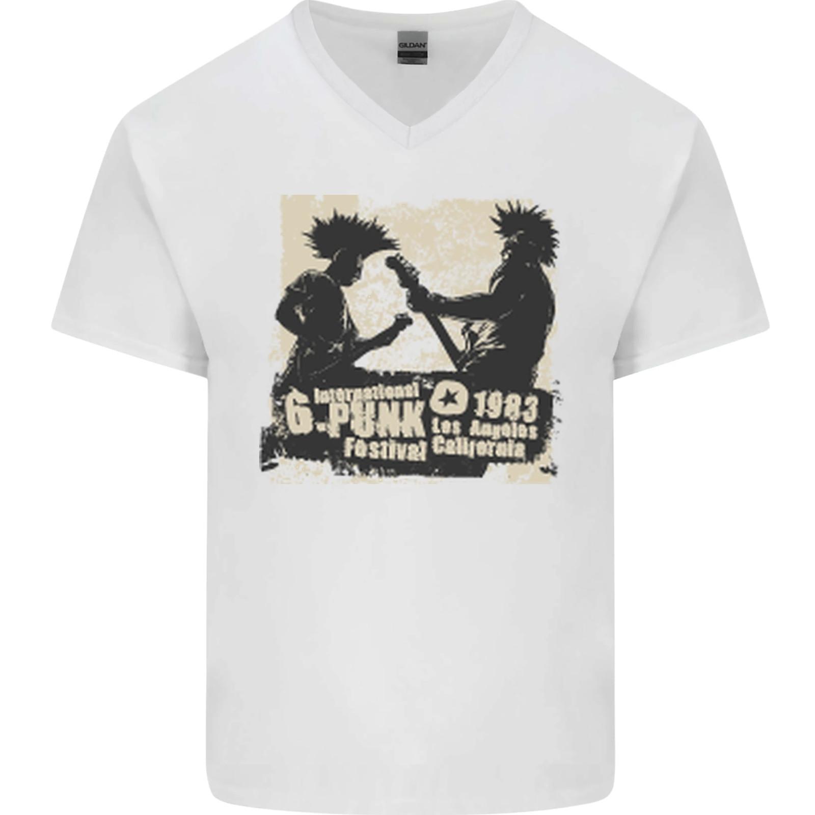 Punk Festival 1983 Music Rock n Roll Men VNeck Cotton XXL
