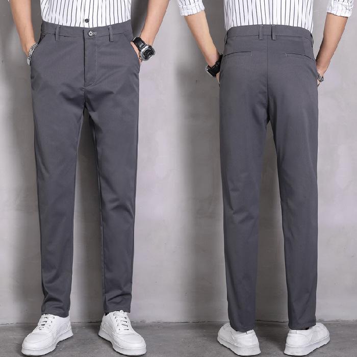 Stretch suit trousers men's spring and summer casual trousers Korean version of the tide Slim small feet draped suit trousers