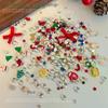 1 Box Cartoon Christmas Series Nail Charms Sequin Santa Claus Bow Rhinestone Nail Art Decoration Eye Makeup Decoration DIY