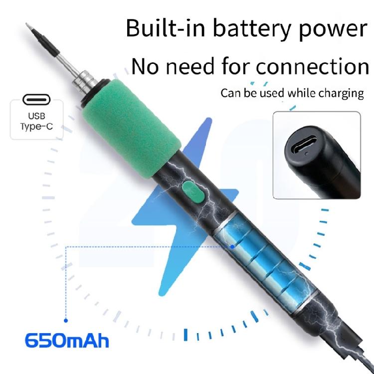 USB Intelligent Electric Soldering Iron 230-450℃ Rapid Heating Soldering Pen Rechargeable Carrying Case Adjustable