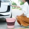Collapsible Plastic Bucket with Handle Portable Cleaning Bucket Foldable Water Tub for Outdoor Activities