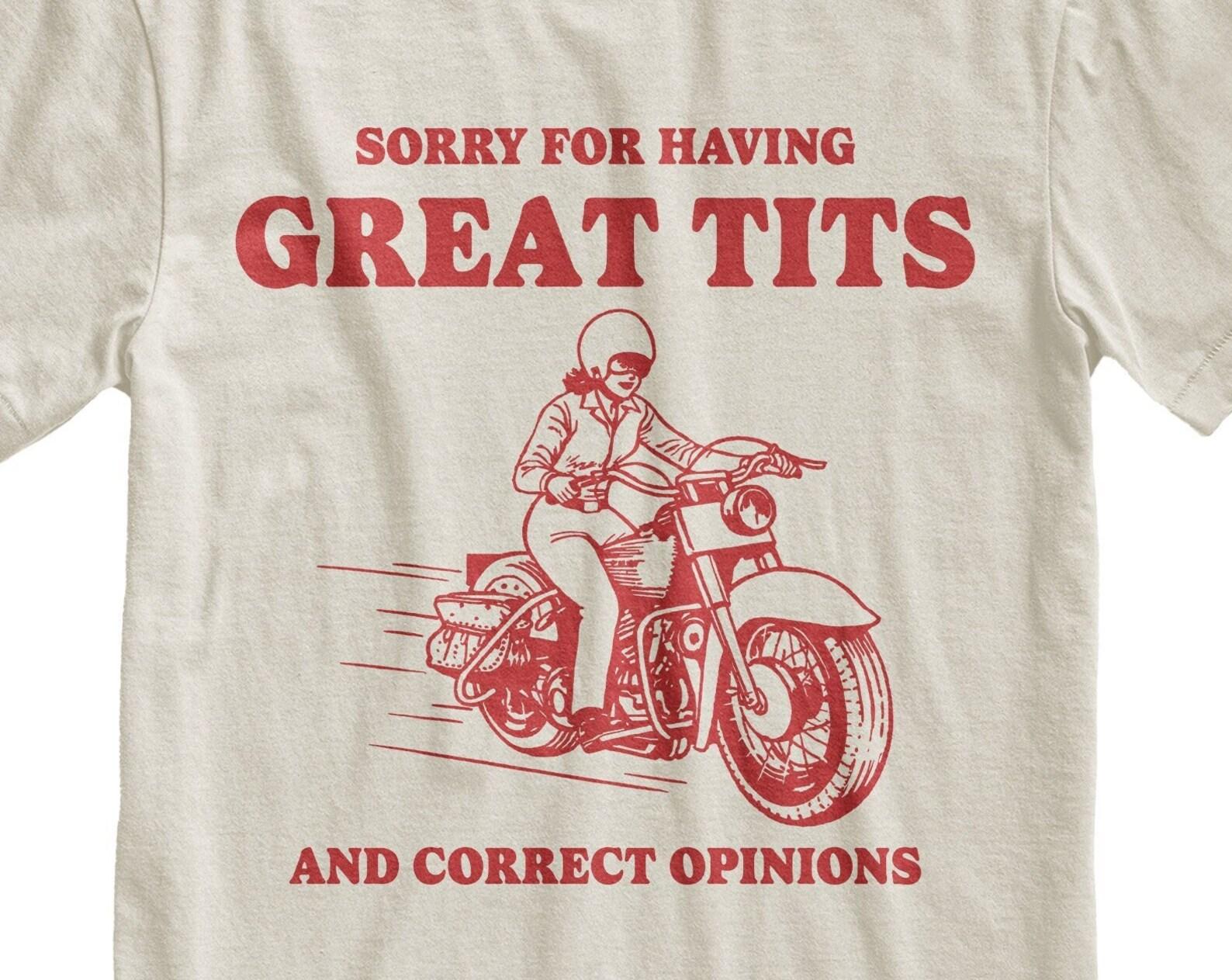 Funny Feminism Tee: Retro Woman Rider T-Shirt M