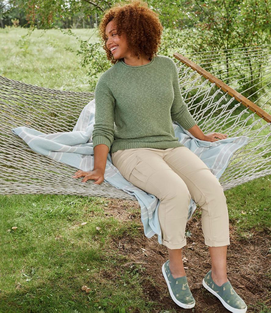 LL Bean Midweight Cotton Slub Roll Neck US Size Light Mint 1000031312 Women's Pullover, Fit, Petite, S, Green,