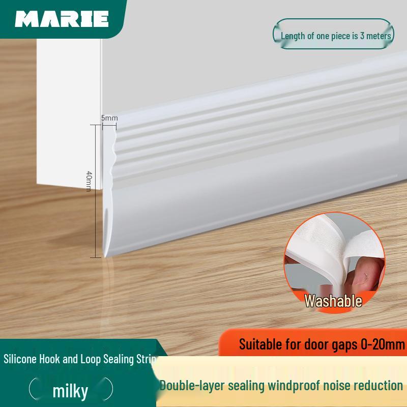 Silicone Door Draft and Soundproofing Strip - Windproof, Theft-Resistant, Bottom Gap Sealer for Entrance Doors.