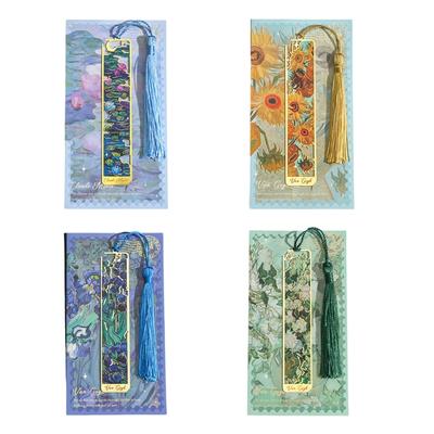 Hollow Out Flower Bookmarks Tassels Bookmarks Metal Book Mark Book Page Divider Reading Accessories Gift for Book Lover
