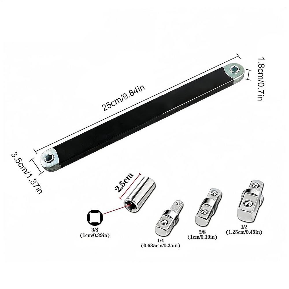 Extension Wrench 3/8 Inch Ratchet Offset Spanner For Maintenance Long Reach Extension Wrench For Truck Motorcycle Home Mechanics