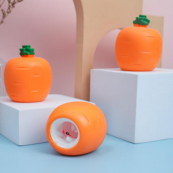 Mini Carrot Doll Soft Cute Squeeze Fidget Toy Squeezing Rabbit Anti-stress Kid Gift