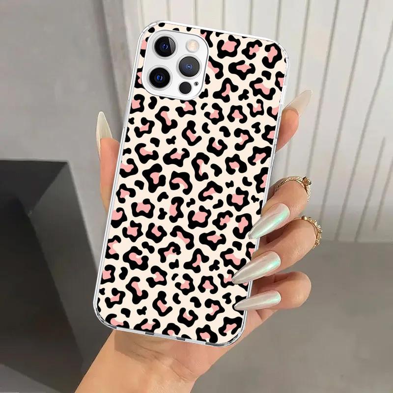 Leopard Print Phone Case for Iphone 17 Air 16 15 Plus 14 13 Mini 12 11 Pro Max 16E 7 8 SE 2020 Soft Funda Print Shell 16 15 14 1