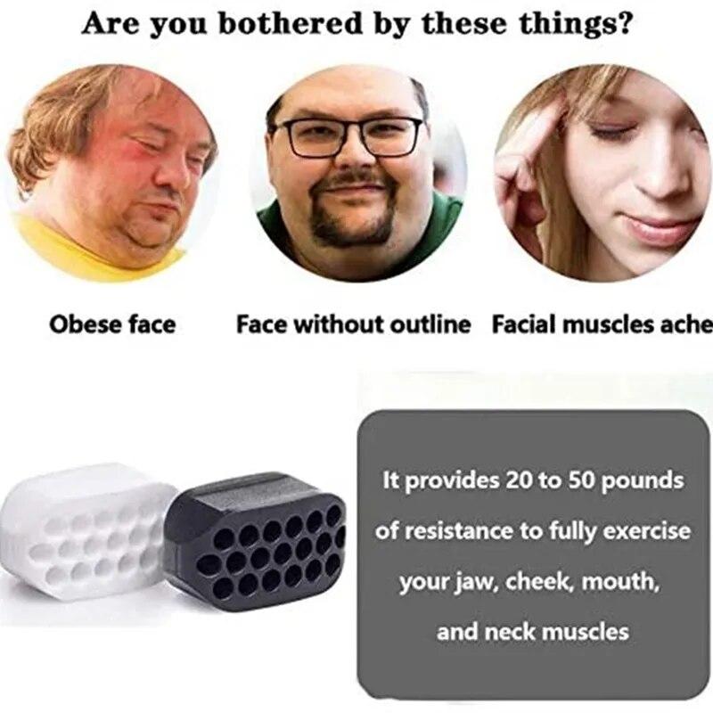 2pcs Jawline Exerciser Ball Facial Jaw Muscle Toner Fitness Anti-aging Food-grade Face Chin Bit Cheek Lifting Trainer