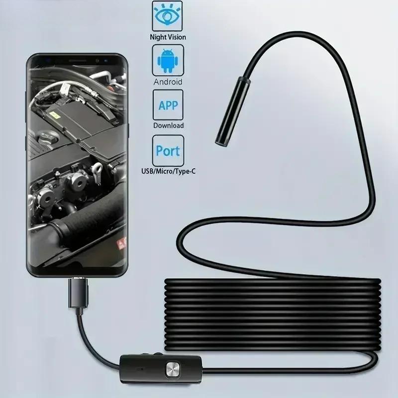 New 8mm 1080P HD USB Endoscope Camera - 8 LED 1/2/5M Flexible Cable Waterproof for Android PC