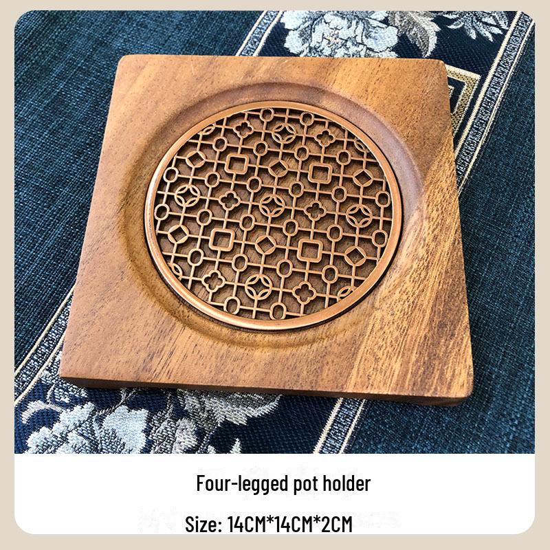 

Поднос для чая из орехового дерева и подставка с емкостью для воды