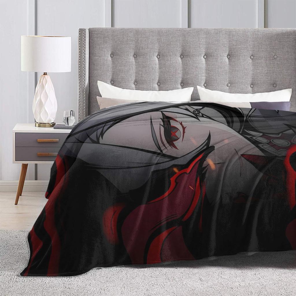 Anime game Genshin Impact Blankets Camping Flannel Bedding Throws For Bedroom Warm Soft Design Quality Bedspread Gift Idea