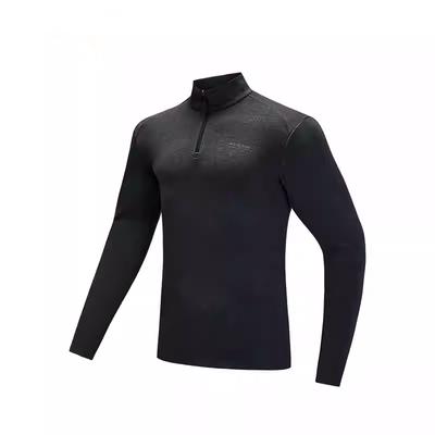 Outdoor Series Solid Color Stand Collar Comfortable Breathable Versatile Fleece Thick Warm Sweatshirt Men Sweatshirt Basic-Black 152446405N-3