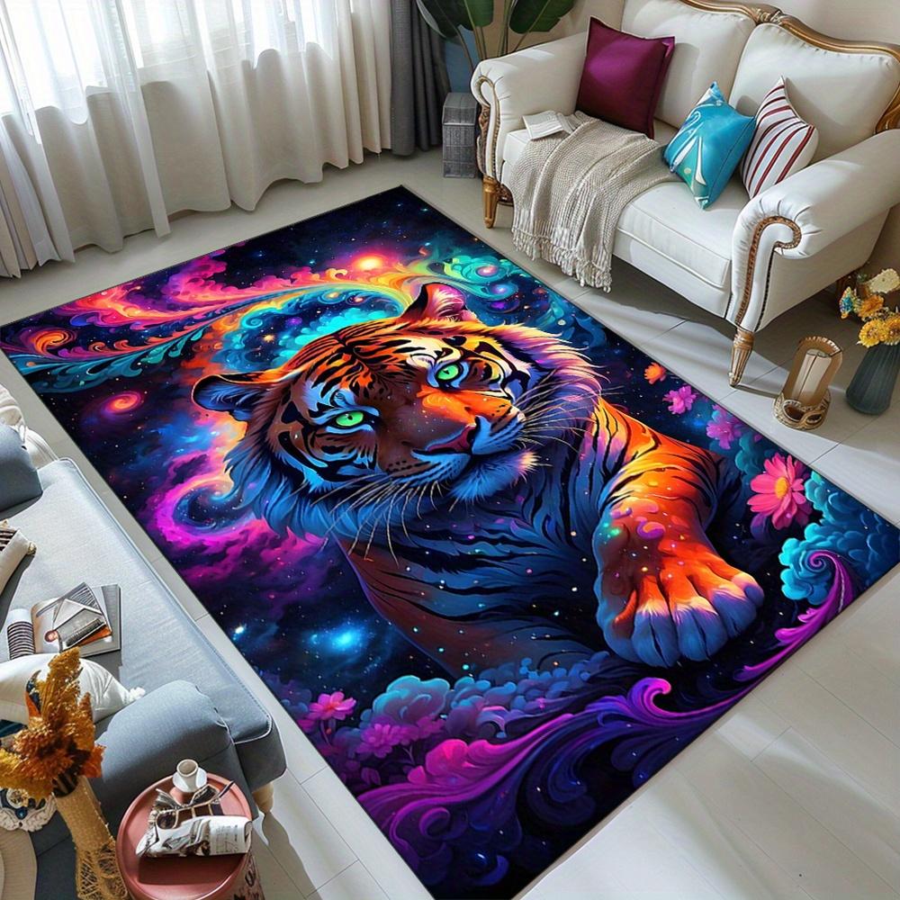 

Polyester Tiger Area Rug - Celestial 3D Print, Versatile Polyester Chair Mat for Living Room, Game Room, Balcony, Hallway, Kitch 50x80cm