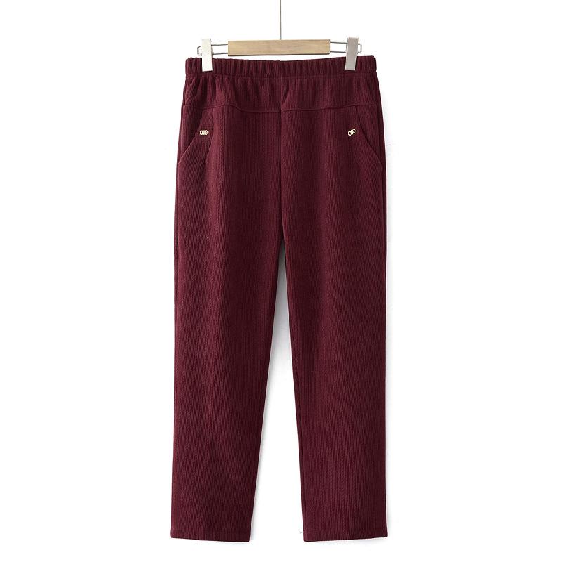 Mom's Spring Straight-Leg Elastic Pants for Middle-Aged Women - Plus Size Casual Fit