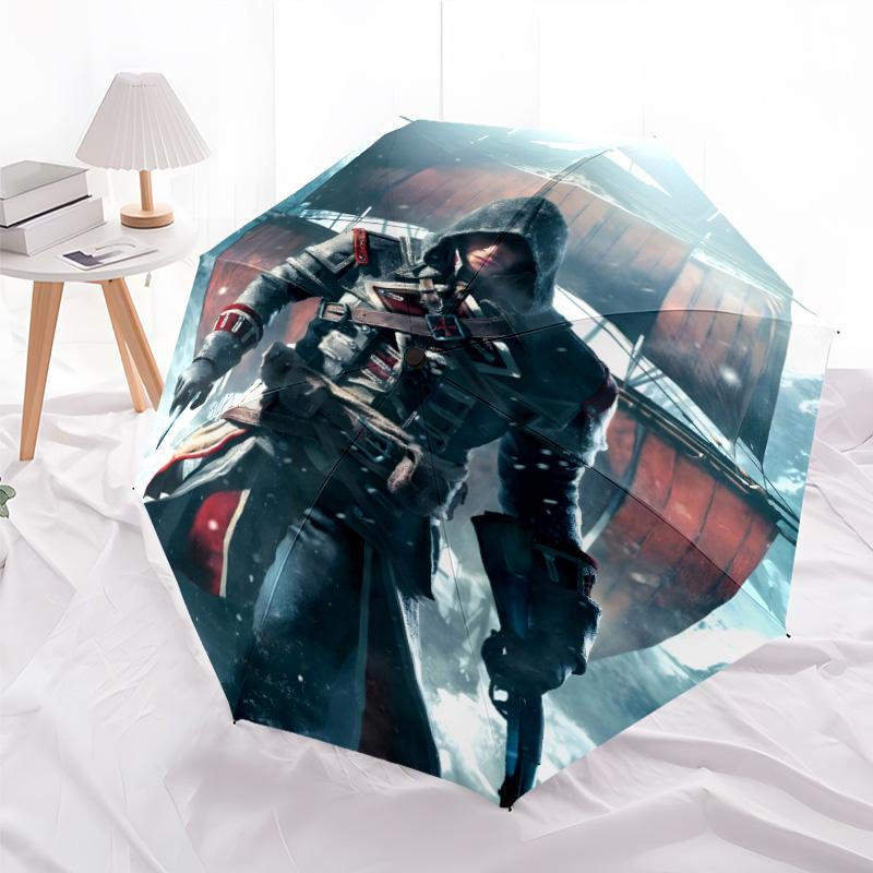 1pc Assassin's Creed Umbrella, Sun Protection, And UV Shielding. It Has Eight Sturdy Ribs for Outdoor Use And Perfect As a Holiday Gift