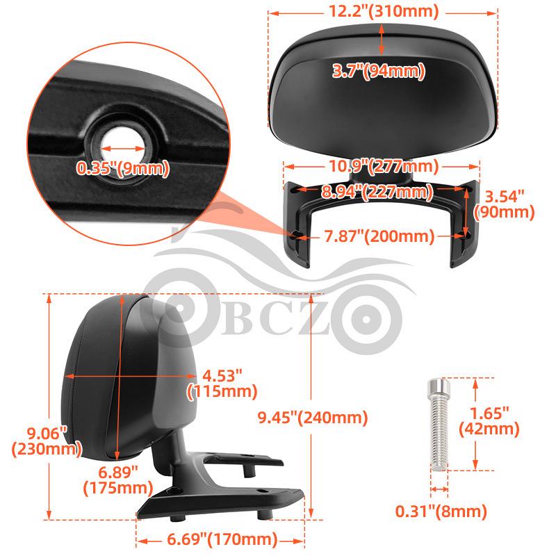 Fits Honda Gold Wing GL1800B F6B Passenger Backrest Cushion 2018-2023