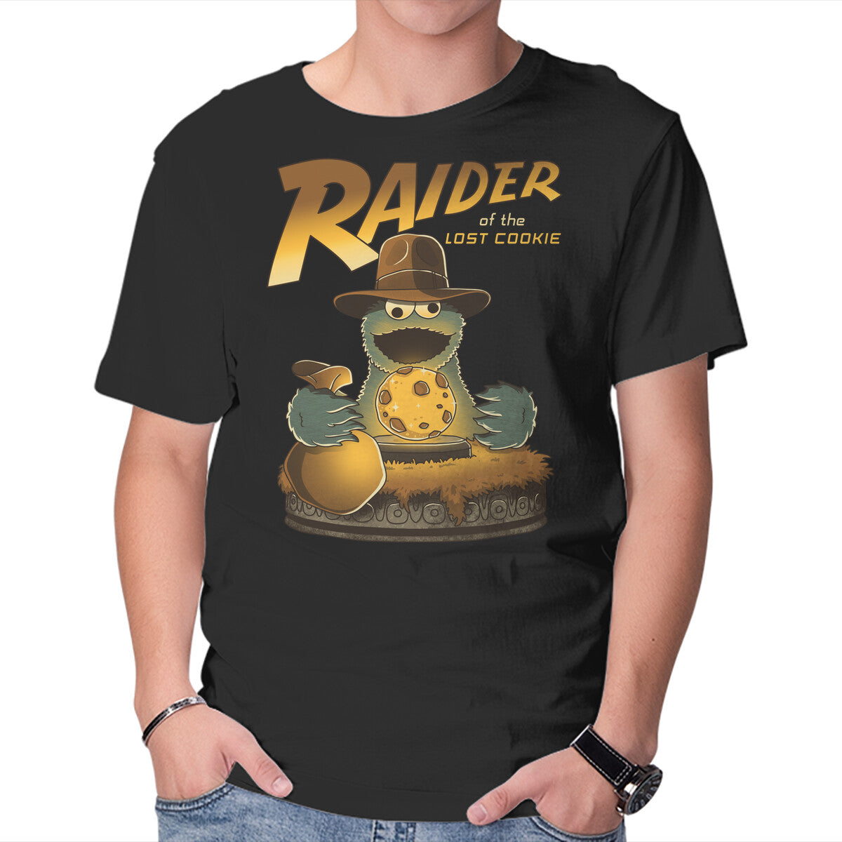 Unisex Crew Neck T-Shirt Raider Of The Lost Cookie Graphic Short Sleeve Casual Tee XXL
