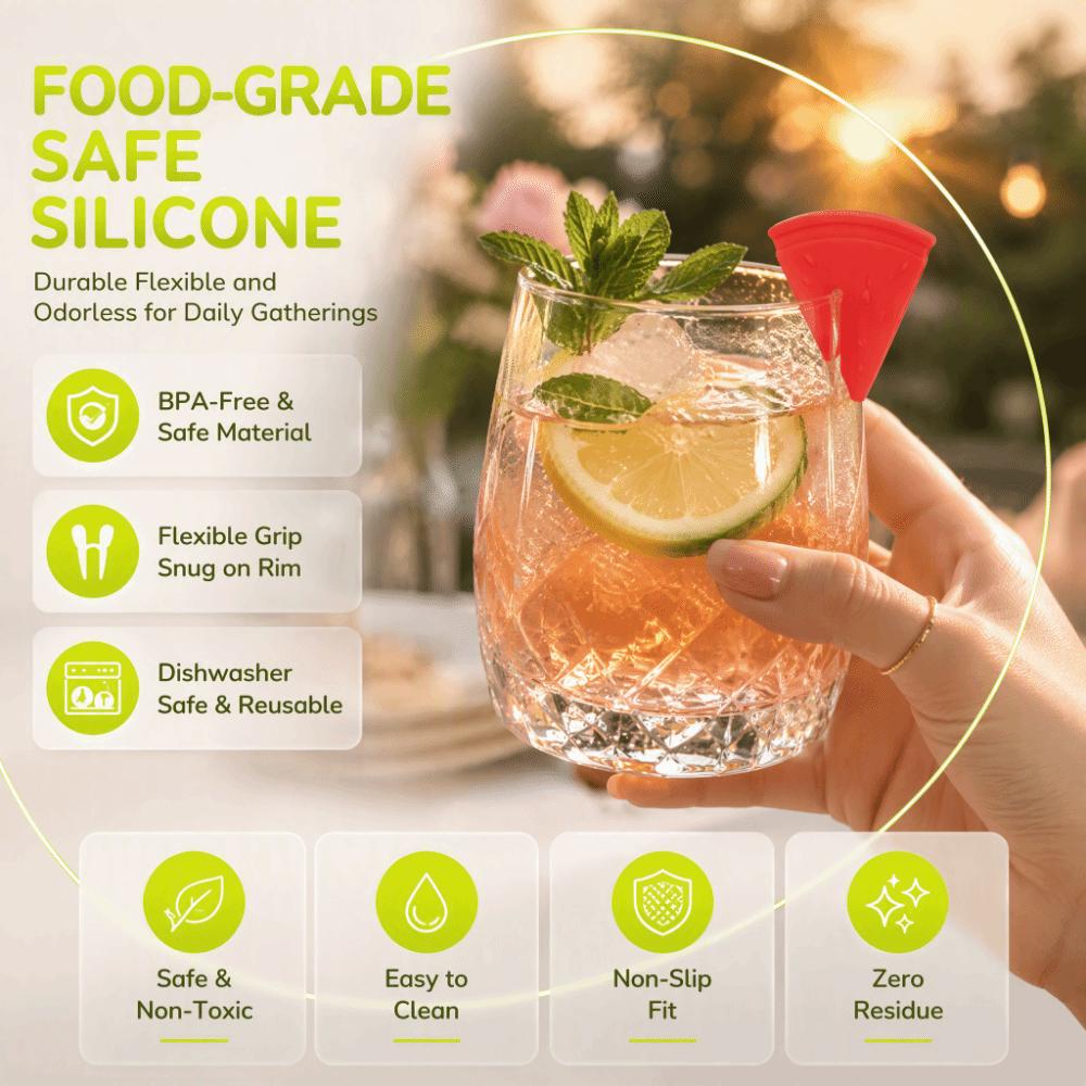 6 PCS Fruit Pattern Drink Cup Label Colorful Wine Glass Markers Set Wine Glass Marker Home Kitchen