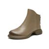 Fashion High Quality Women's Genuine Leather Ankle Boots Back Zipper Design Handmade Botas Fashion Autumn Short Cane Boots Botas Mujer