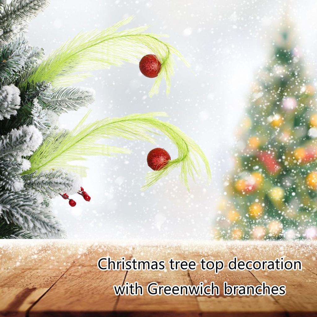 Lot de 3/8 Ornements de cime d'arbre Grinche fantaisistes Festival Grinche Toppers de branche d'arbre pour une décoration de Noël unique